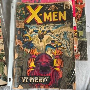 Marvel comics the X-Men #25 the menace of el Tigre! Theirs is an oldie.